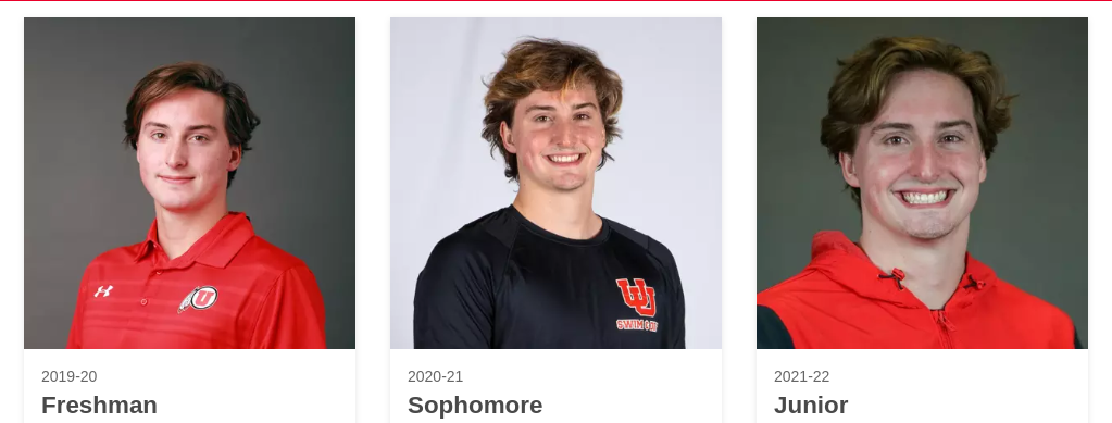 Photos of JP Hynes from his first three years at the University of Utah 
CREDIT: University of Utah Athletics 
