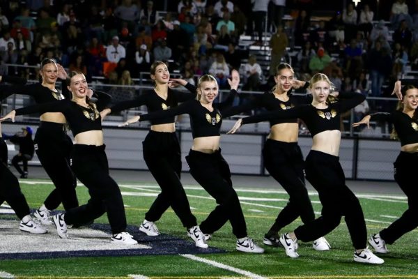 Dance Company performing at Skyline Varsity Football. PHOTO CREDIT: Skyline Dance Co. (Provided by Kristin Breding)