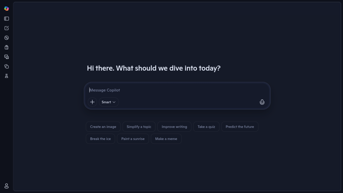 Microsoft Copilot, one of the large generative prompt models that students will use.
SCREENSHOT CREDIT: Zach Schilling
