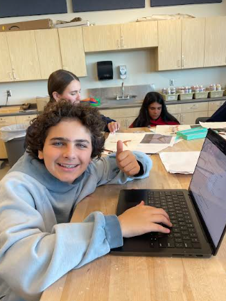 Photo taken by: Claire Gordts
Photo of Ethan Shafran studying for his AP test.
